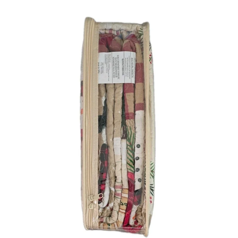 NIP Full/Queen St Nicholas Square Holiday Collection Yuletide Quilt cream/tan